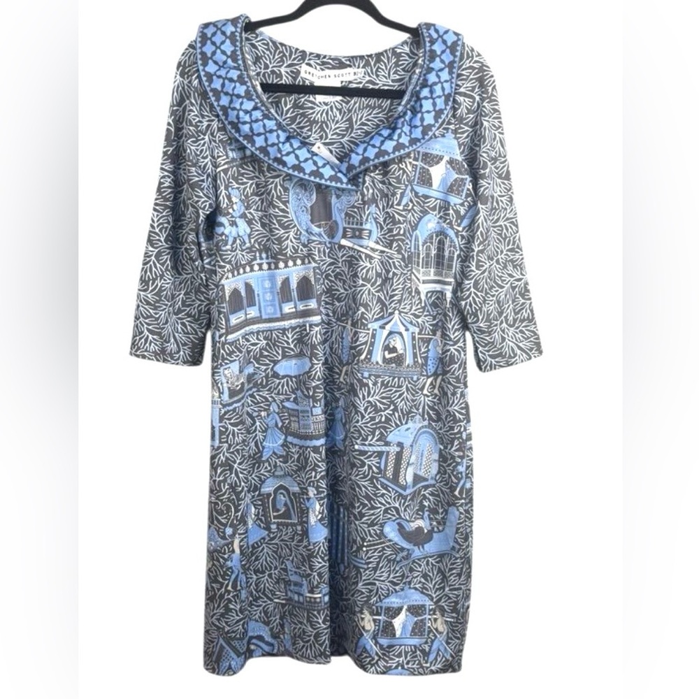 Gretchen Scott Ruffneck Dress in Palanquin Grey, size XL